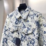 Louis Vuitton Floral jacquard fringed denim jacket