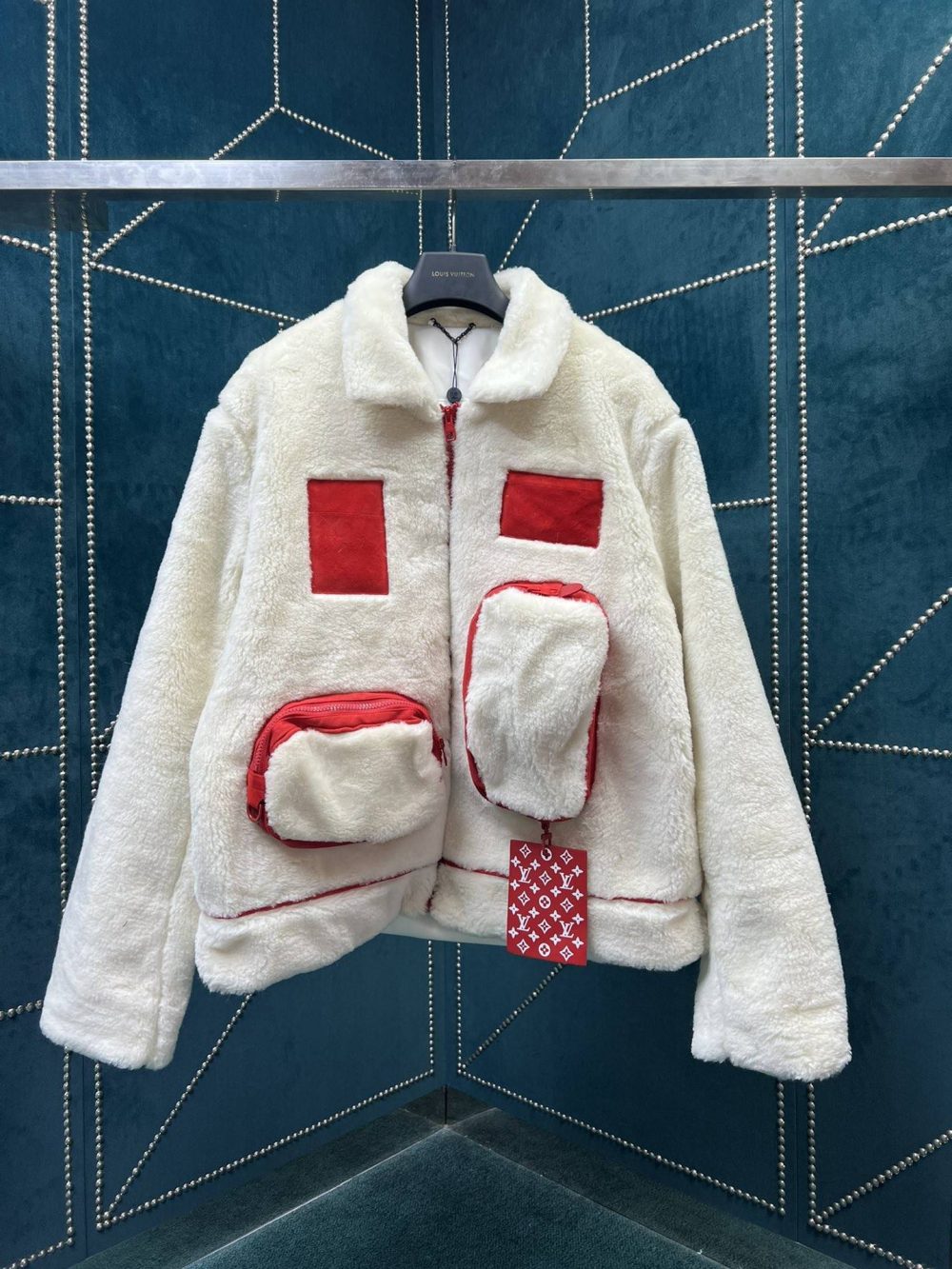 Louis Vuitton Multi-pocket plush leather jacket