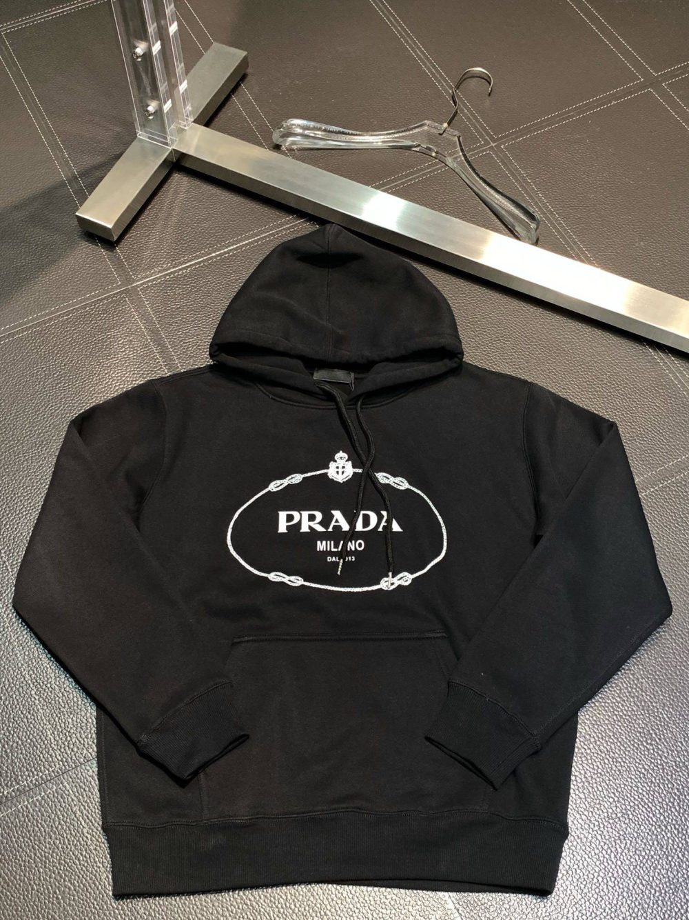 Prada fleece hooded sweatshirt