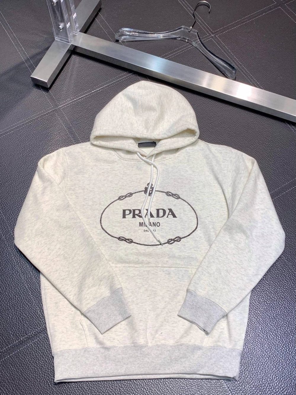 Prada fleece hooded sweatshirt