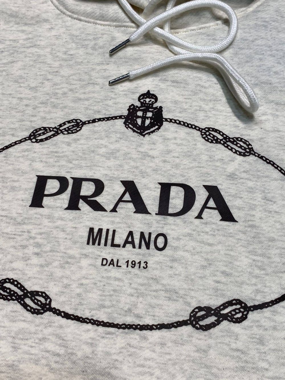 Prada fleece hooded sweatshirt