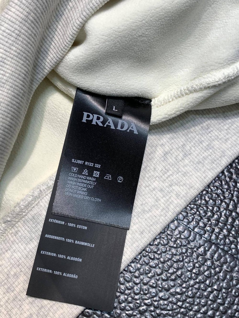 Prada fleece hooded sweatshirt