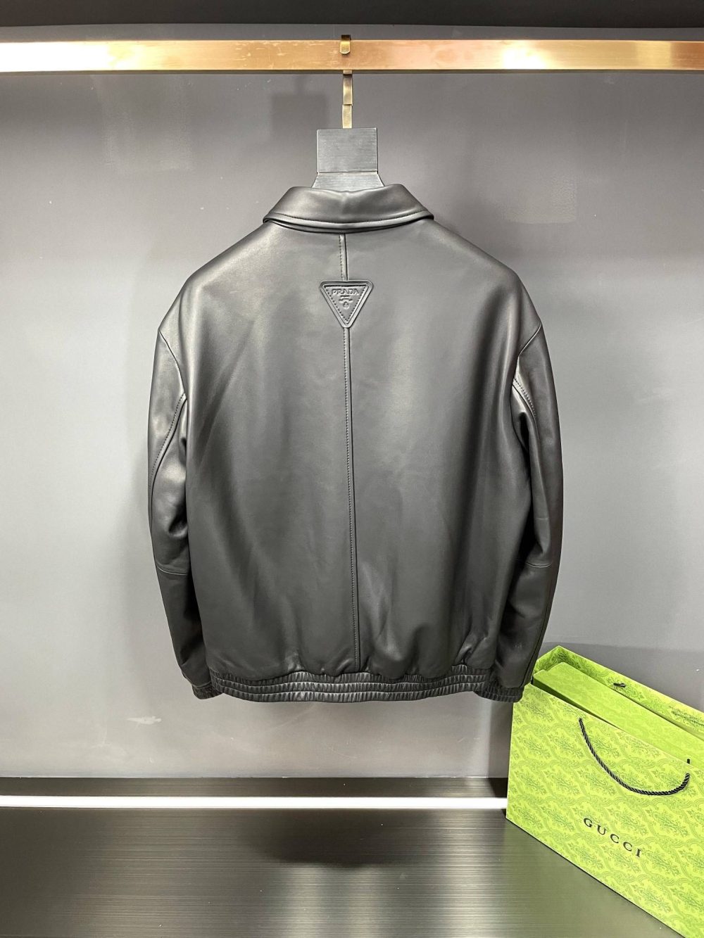 Prada Paris catwalk style leather jacket