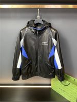 Balenciaga 2023 Hooded Leather Jacket