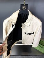 Balenciaga Paris catwalk style biker leather jacket