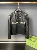 Balenciaga Paris catwalk style biker leather jacket