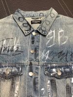 Balenciaga Lapel graffiti denim jacket