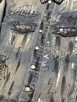 Balenciaga Lapel graffiti denim jacket