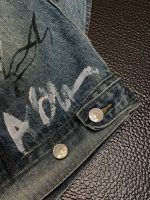 Balenciaga Lapel graffiti denim jacket