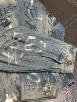 Balenciaga Lapel graffiti denim jacket