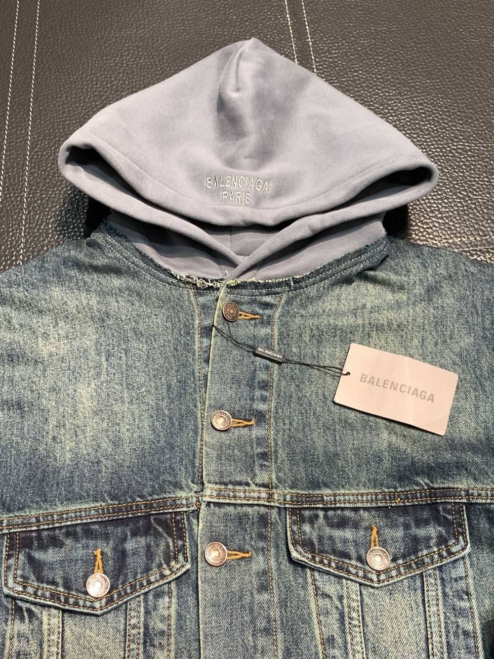 Balenciaga hooded denim jacket