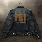 Balenciaga terry embroidered denim jacket