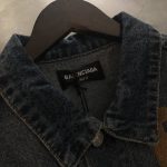 Balenciaga terry embroidered denim jacket