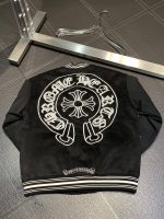 Chrome Hearts Embroidered patchwork wool baseball jacket