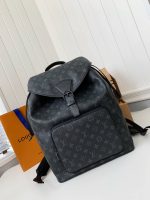 Louis Vuitton's New MONTSOURIS Men's Black Flower Backpack M45583, Top Quality Size: 32 * 40 * 19cm