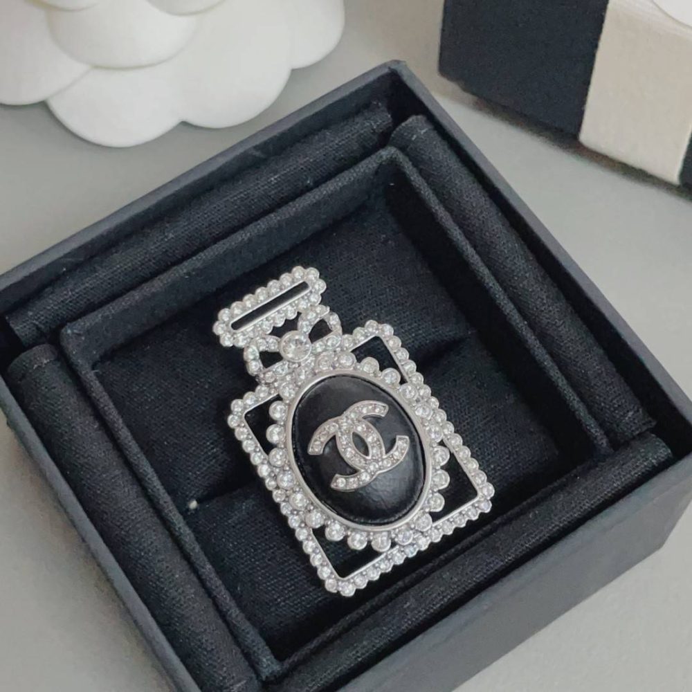 Chanel lambskin perfume bottle brooch