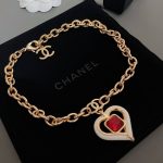 Chanel peach heart choker