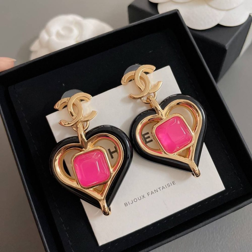 Chanel Heart Stud Earrings