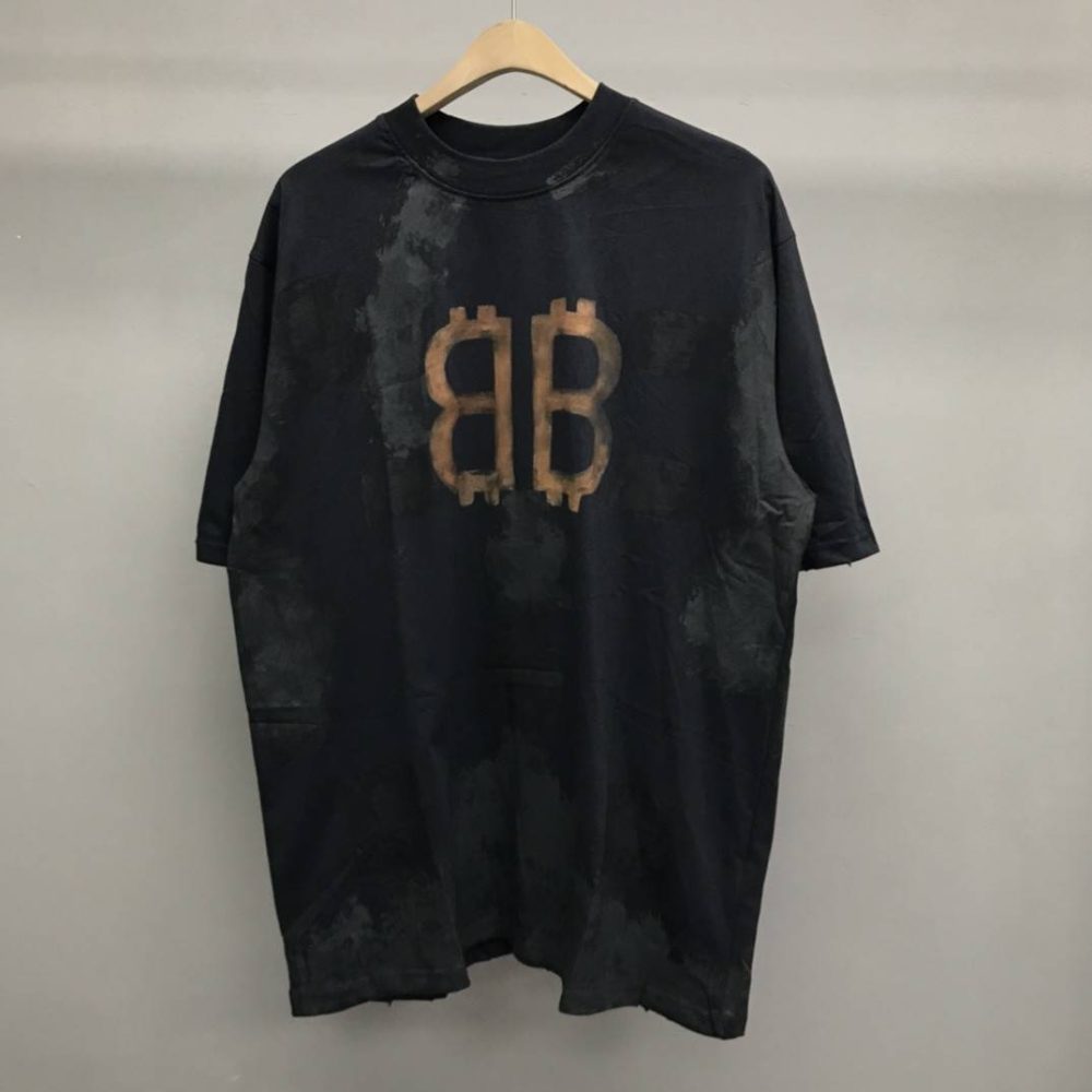 Balenciaga BB Industrial Cement Painted T-Shirt