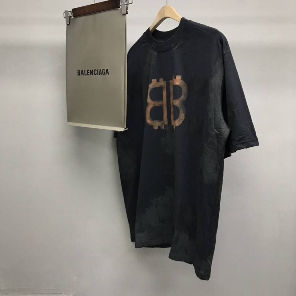 Balenciaga BB Industrial Cement Painted T-Shirt