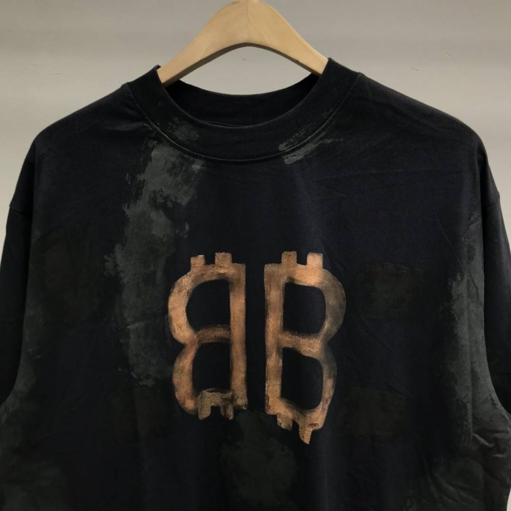 Balenciaga BB Industrial Cement Painted T-Shirt