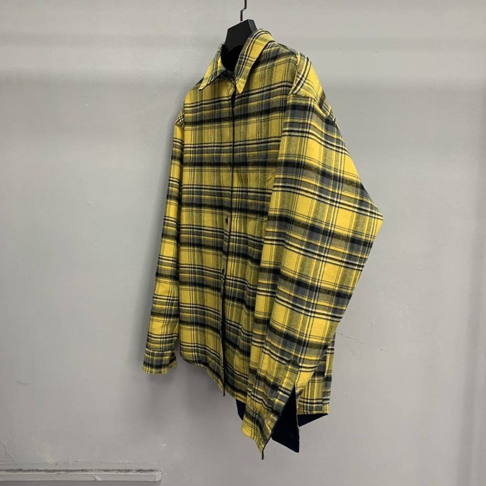 Balenciaga reversible plaid shirt jacket