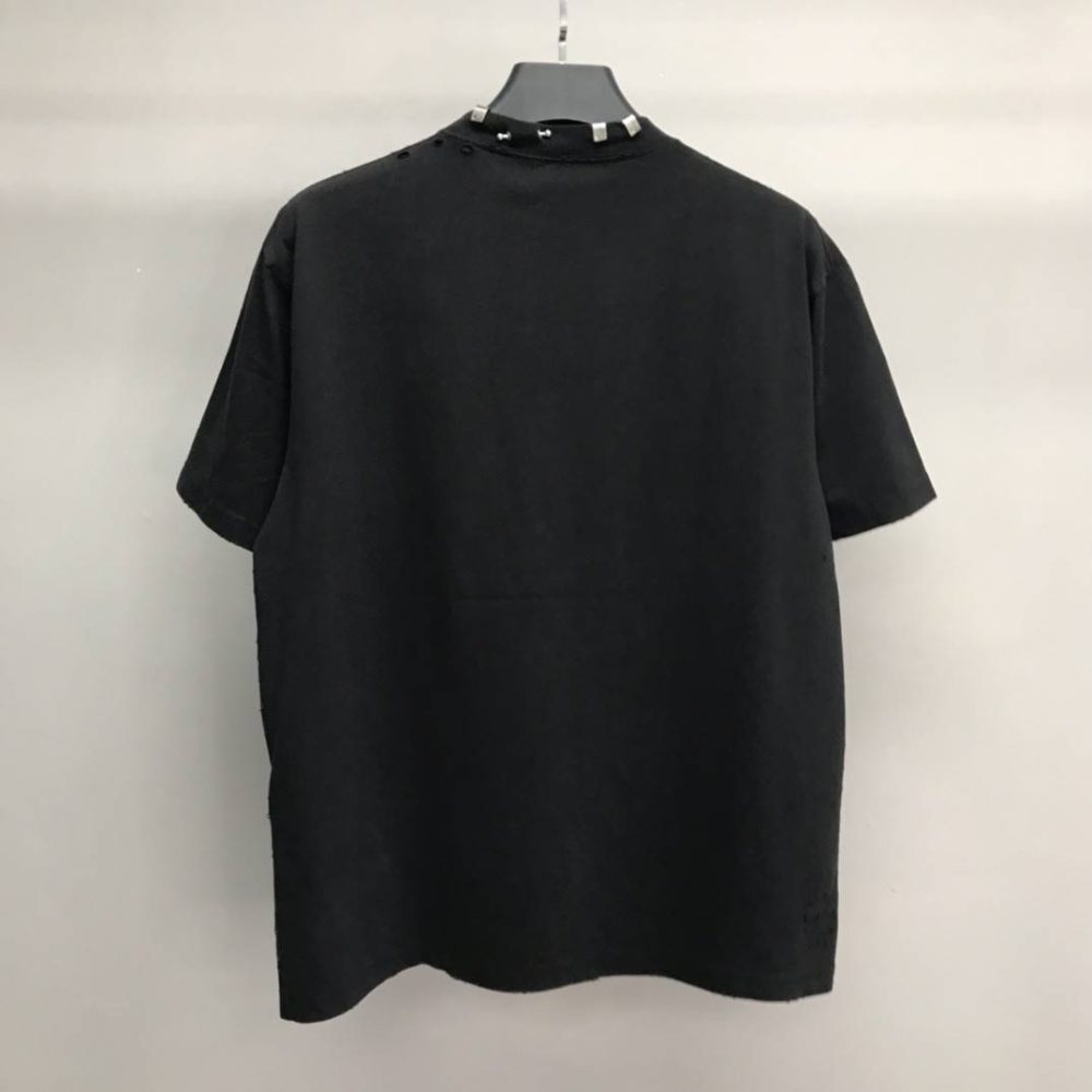 Balenciaga neckline hardware perforated T-shirt