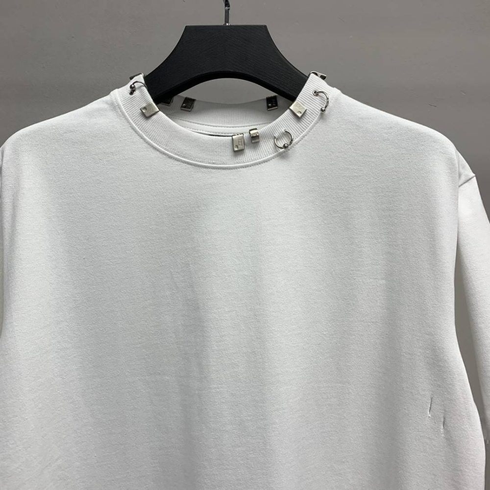 Balenciaga neckline hardware perforated T-shirt