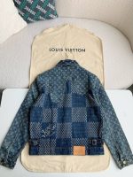 Louis Vuitton Classic Logo printed all over patchwork denim jacket