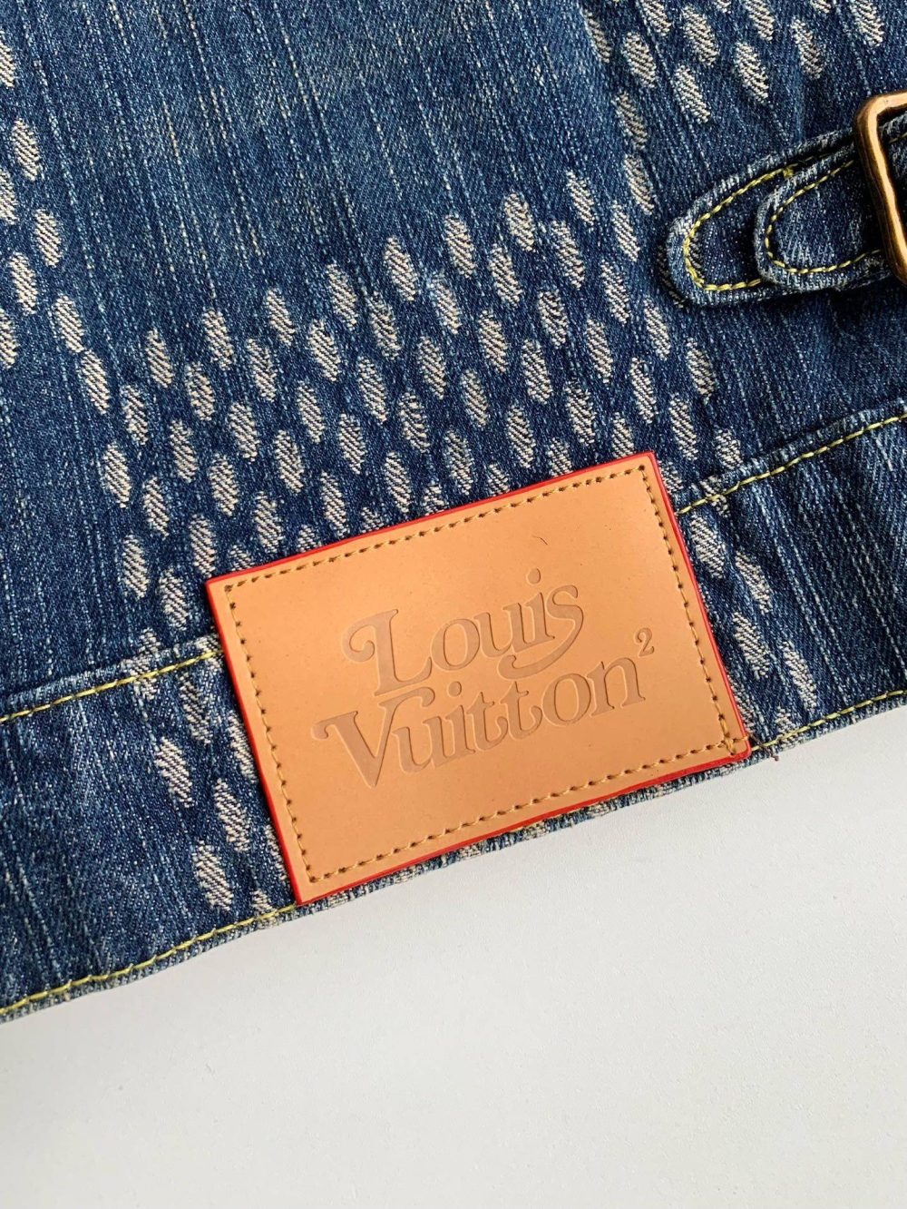 Louis Vuitton Classic Logo printed all over patchwork denim jacket