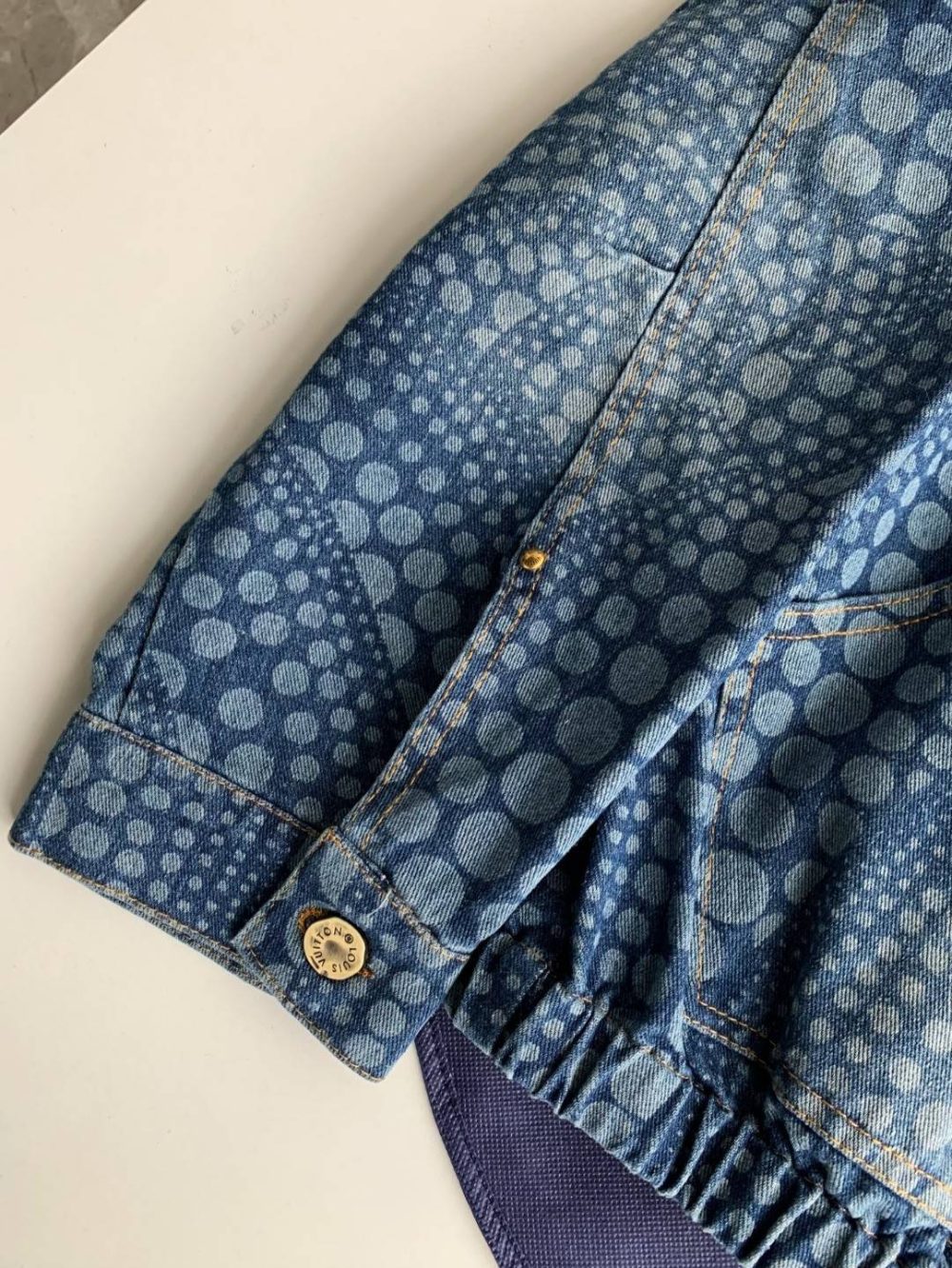 Louis Vuitton Classic Logo printed all over patchwork denim jacket