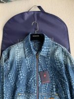 Louis Vuitton Classic Logo printed all over patchwork denim jacket