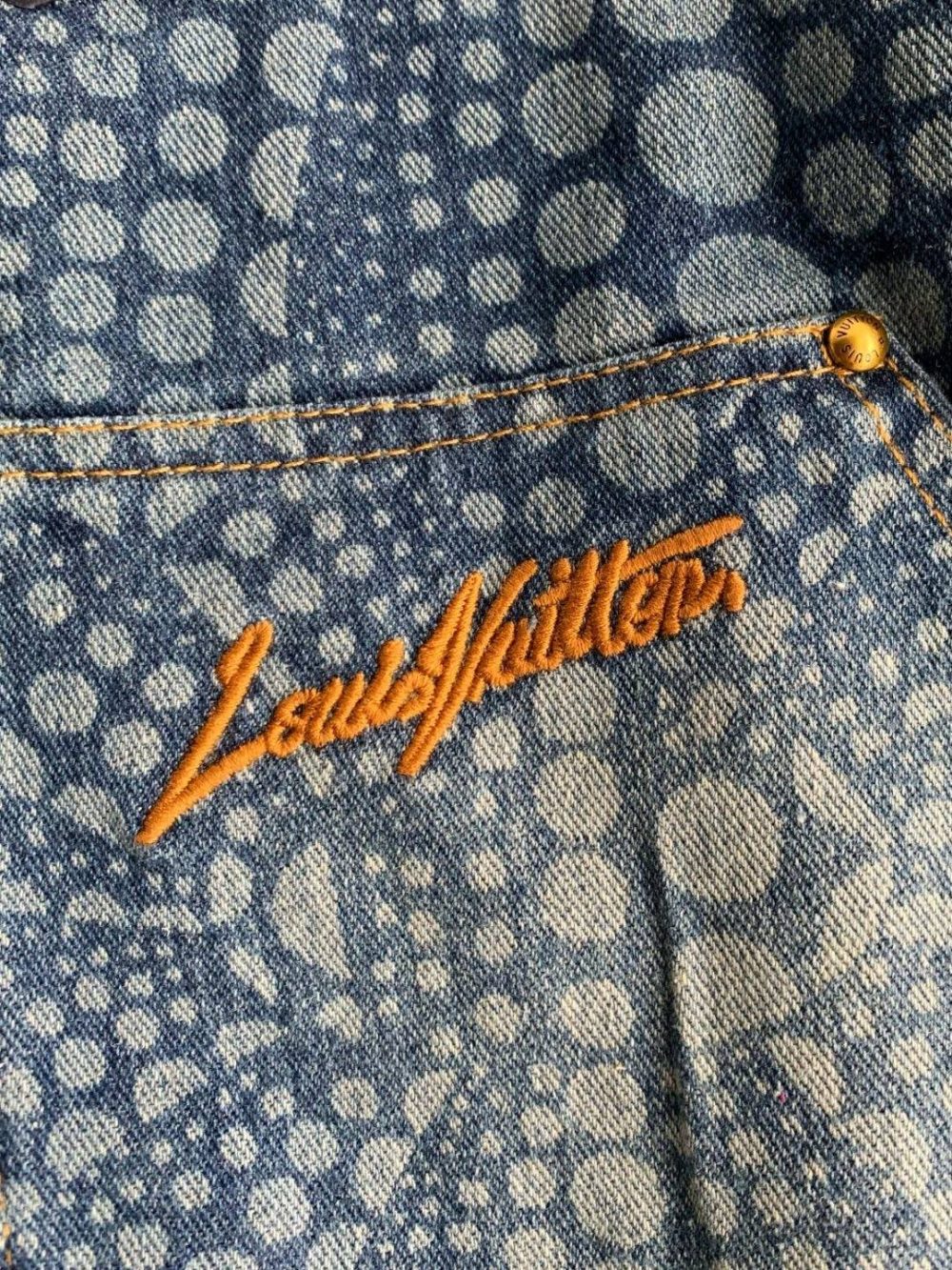 Louis Vuitton Classic Logo printed all over patchwork denim jacket