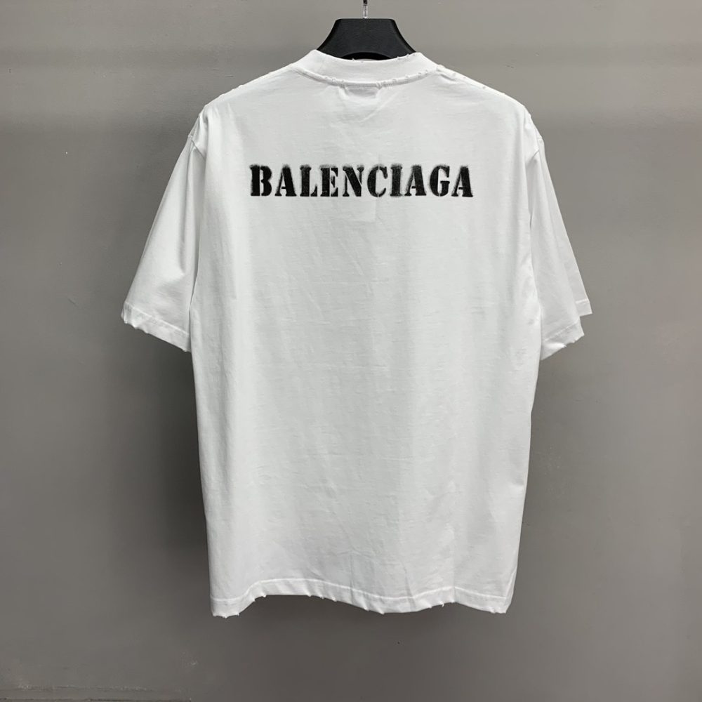 Balenciaga front and back T-shirt with blurred letters