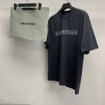 Balenciaga front and back T-shirt with blurred letters