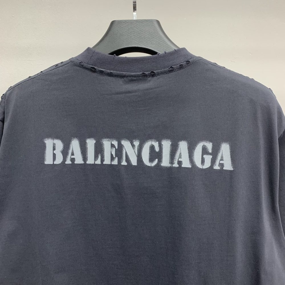 Balenciaga front and back T-shirt with blurred letters