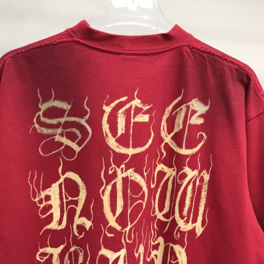 Balenciaga Sanskrit lettering industrial paint T-shirt