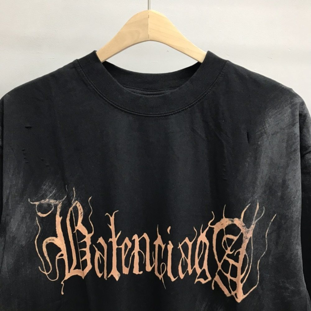 Balenciaga Sanskrit lettering industrial paint T-shirt