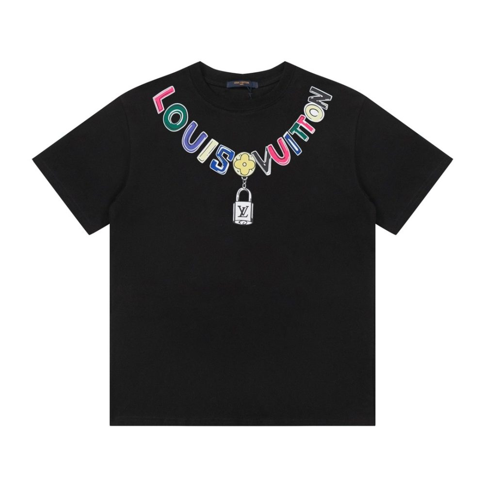 Louis Vuitton Logo lettering T-shirt with 23SS neckline