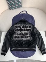 Louis Vuitton FW23 lettered beaded embroidered leather jacket