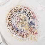 Chrome Hearts heart splashed ink Sanskrit horseshoe t-shirtarts