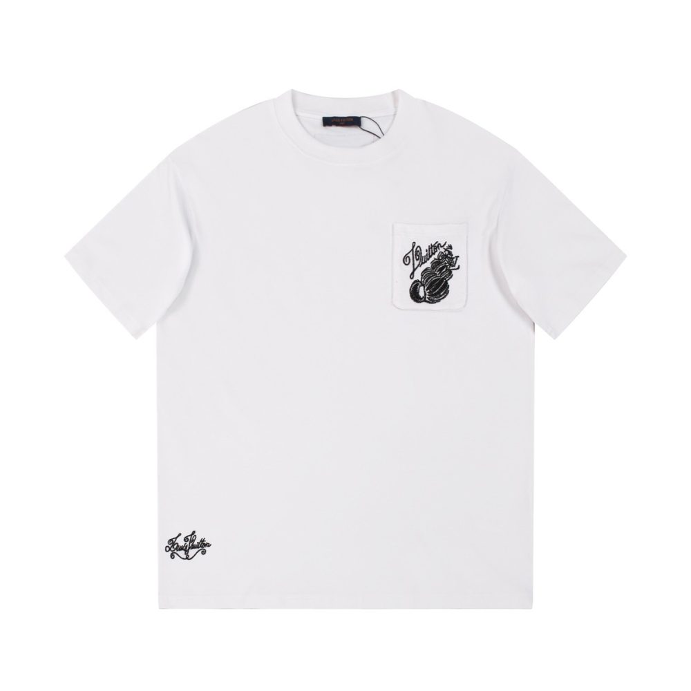 Louis Vuitton 24ss new embroidered round neck t-shirt