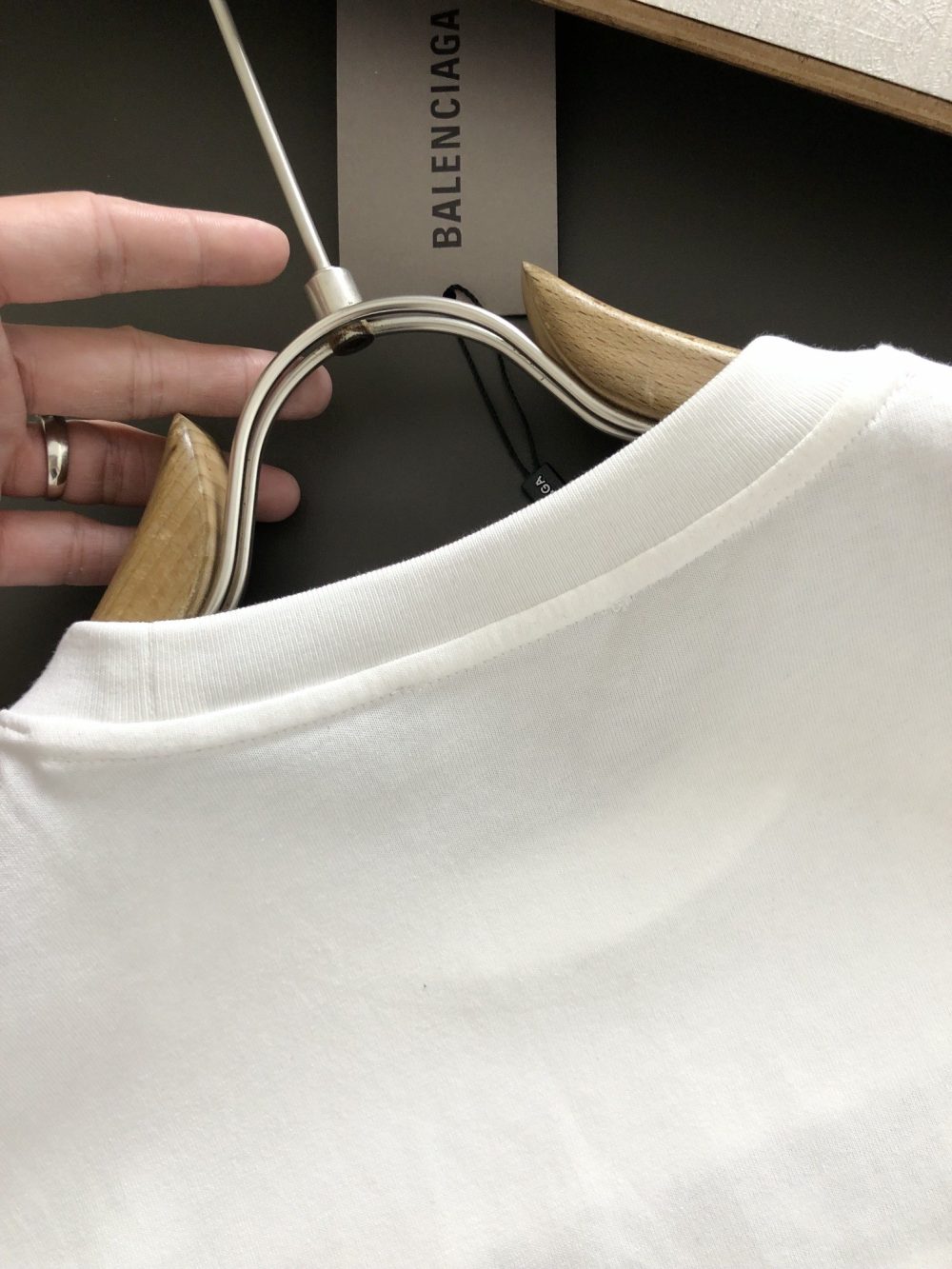 Balenciaga Green laser logo embroidered T-SHIRT with letters