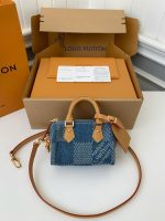 Louis Vuitton The new SPEEDY 18bandouli ère tannin denim handbag  N40682  Size：18*12*10cm