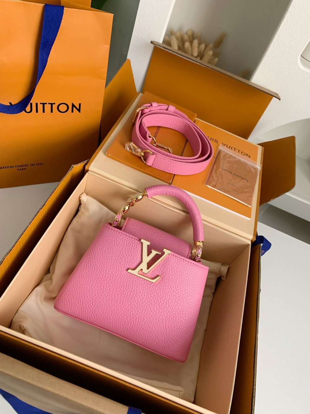 Louis Vuitton Capucines BB Handbags Size：21*14*8cm