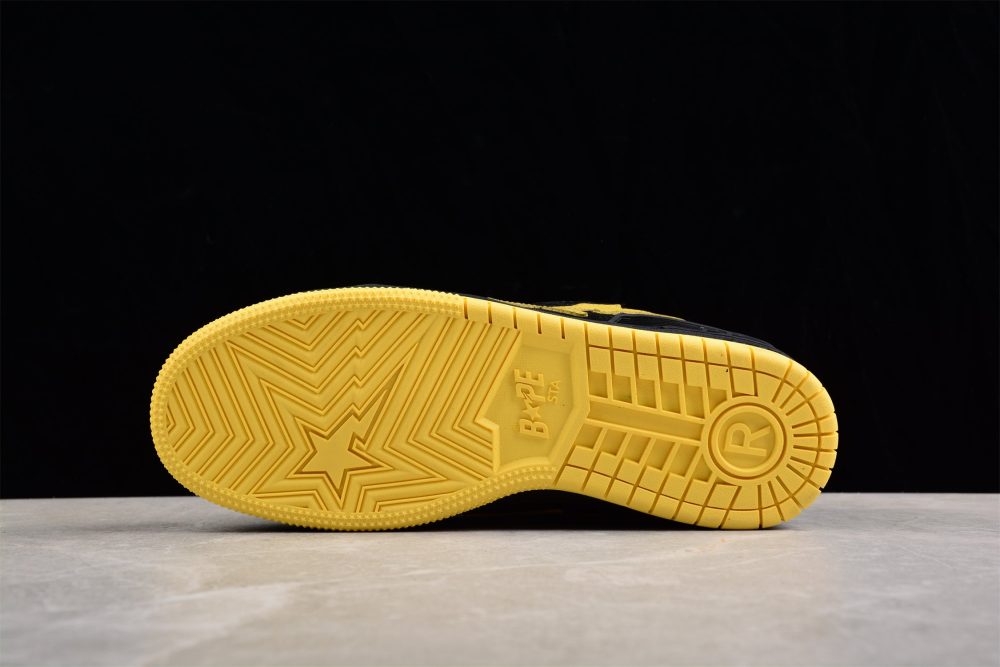 Bape Sta Low-Top Sneakers In Black And Yellow