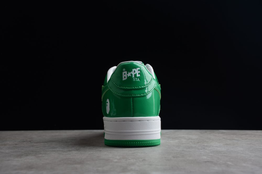 Bape Sta Low-Top Green And White Sneakers