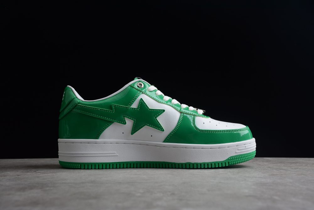 Bape Sta Low-Top Green And White Sneakers