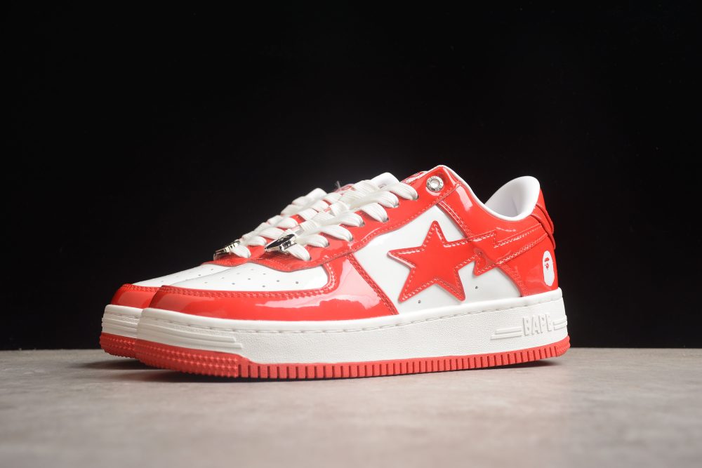 Bape Sta Low-Top Sneakers In Red And White