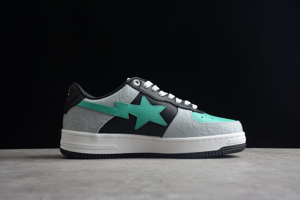 Bape Sta Low-Top Aqua And Grey Sneakers